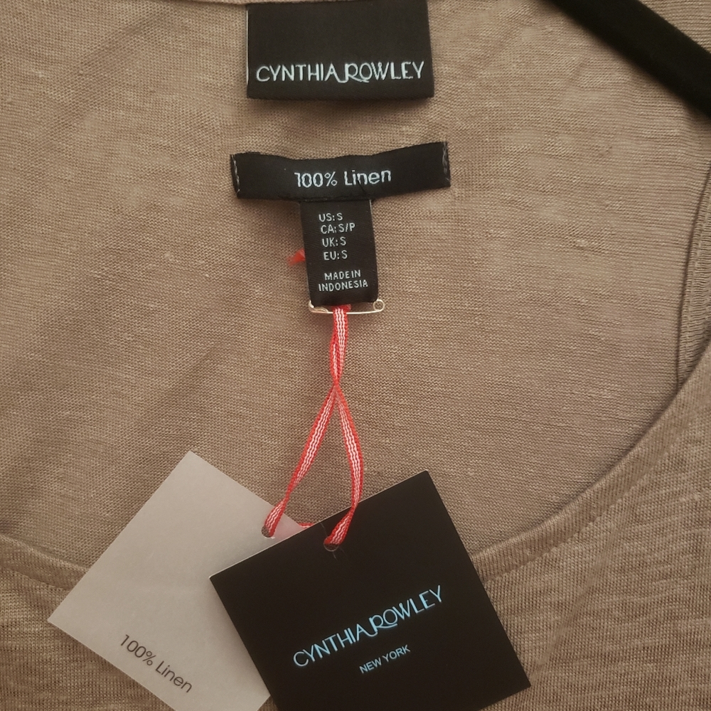 CYNTHIA ROWLEY Racerback drawstring Linen dress - Picture 4 of 6